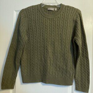 Women's XL Croft & Barrow Olive Cable-knit Sweater